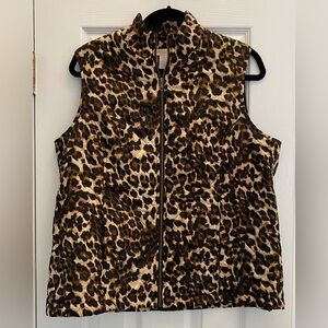 Weekends by Chico’s - Leopard print lightweight puffer vest - Chicos size 2